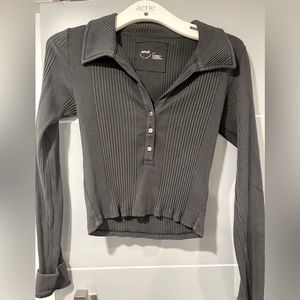 Cropped Button Down Tee